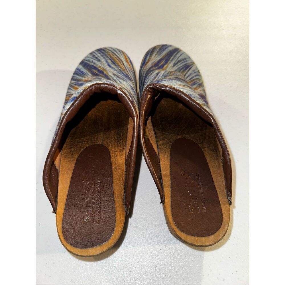 Sanita Women’s Blue Watercolor Fabric Style Clogs Size EU 39 US Women's 7.5-8 - Picture 3 of 7